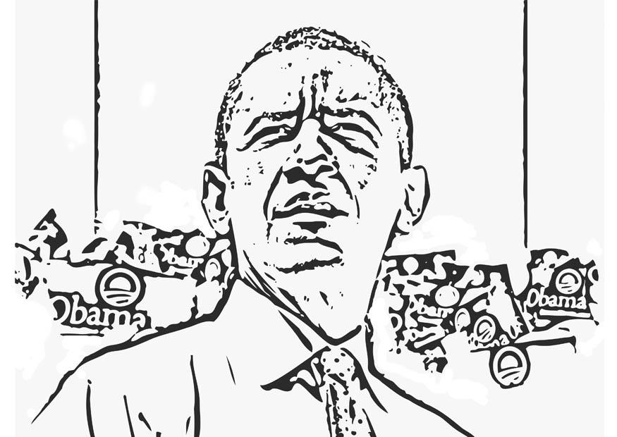 Coloring page barack obama