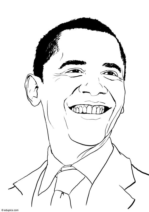 Coloring page barack obama