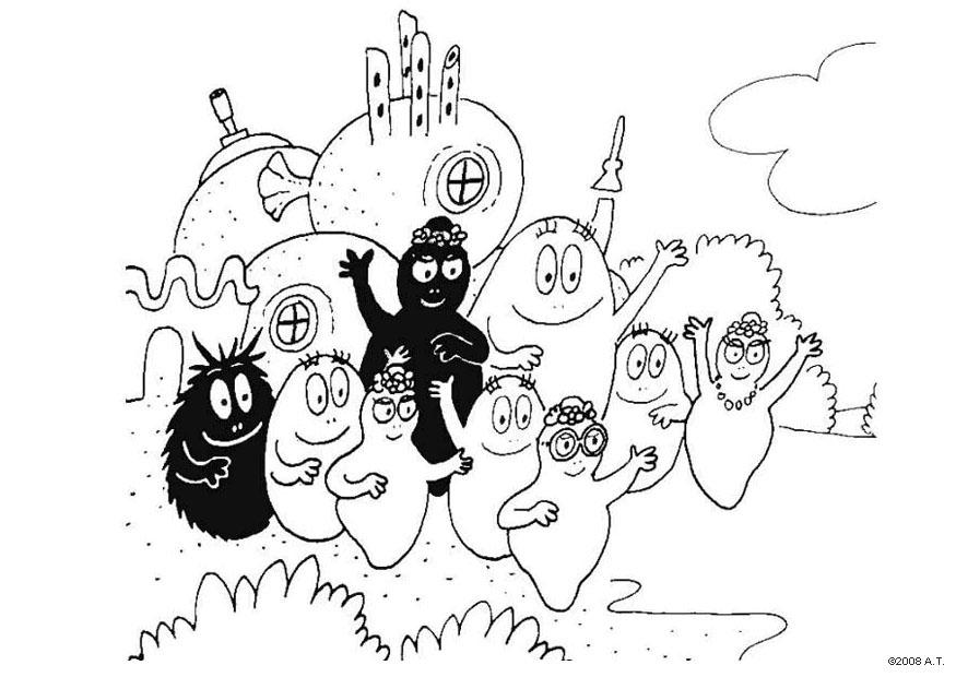 Coloring page barbapapa family