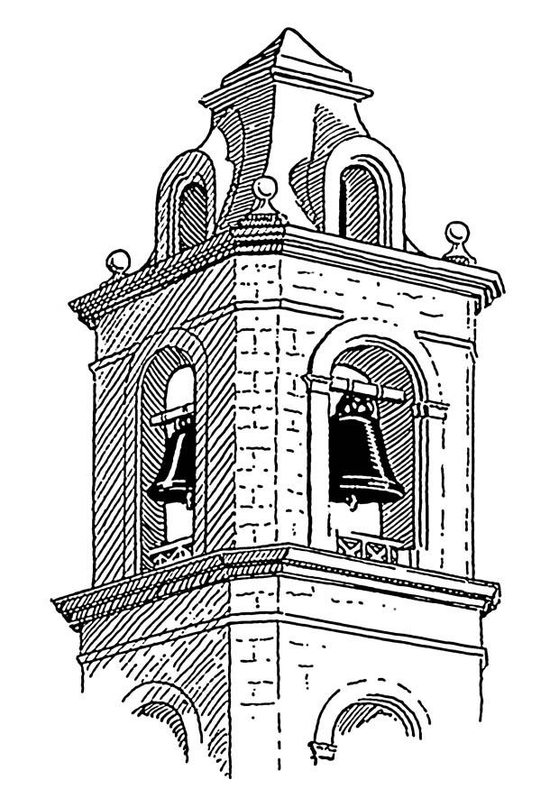 Coloring page bell tower - belfry