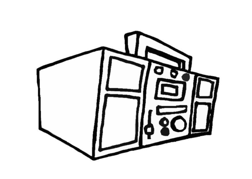 Coloring page boom box