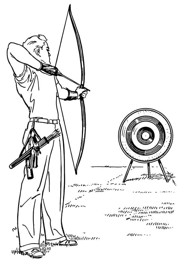 Coloring page bow and arrow