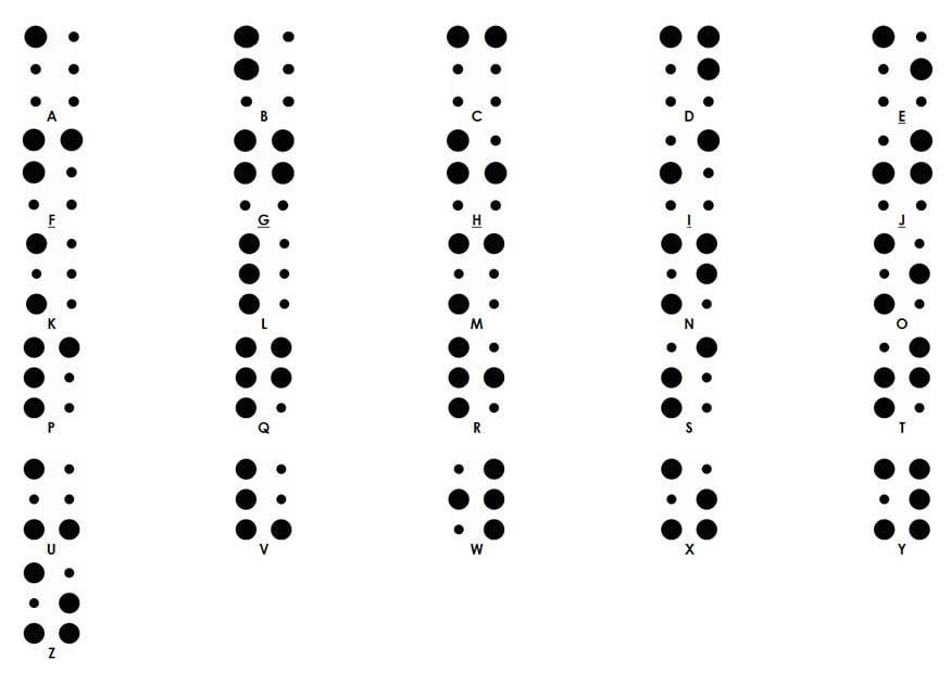 Coloring page braille alphabet