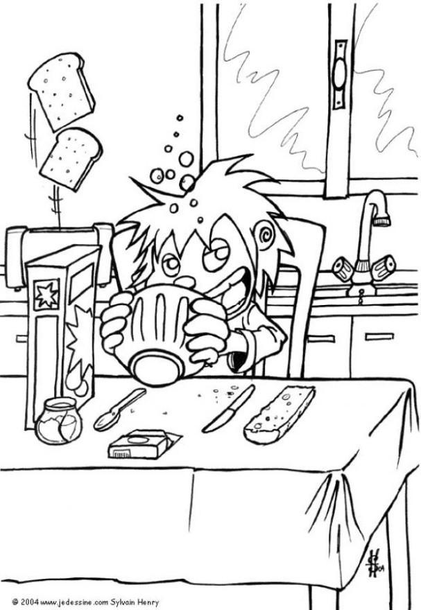 Coloring page breakfast