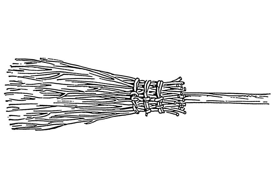 Coloring page broom