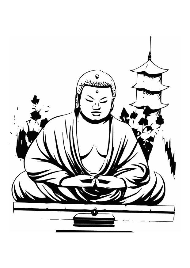 Coloring page buddha