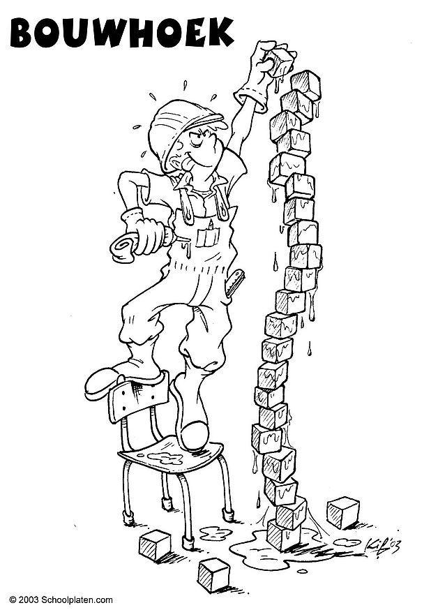 Coloring page building corner