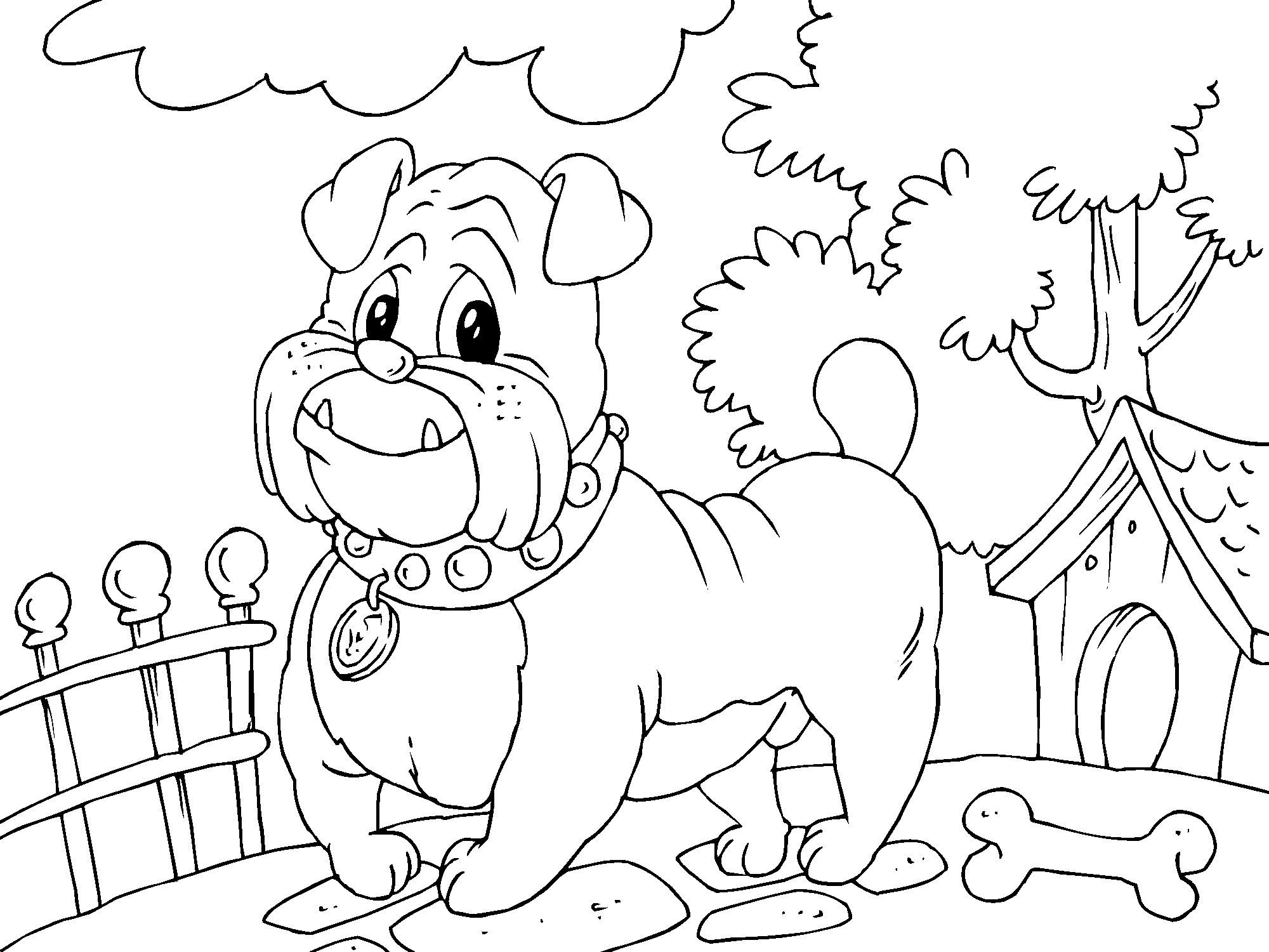 Coloring page bulldog