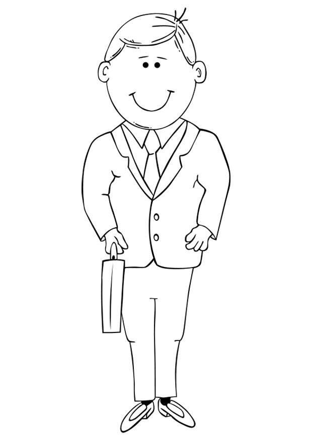 Coloring page businessman