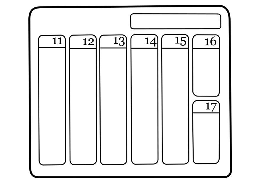 Coloring page calendar