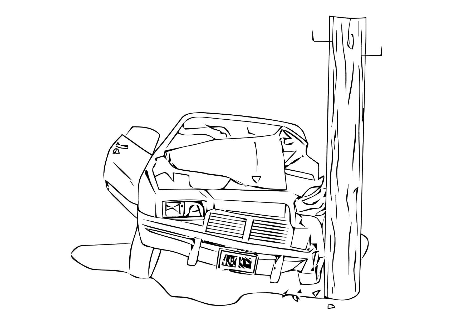 Coloring page car crash