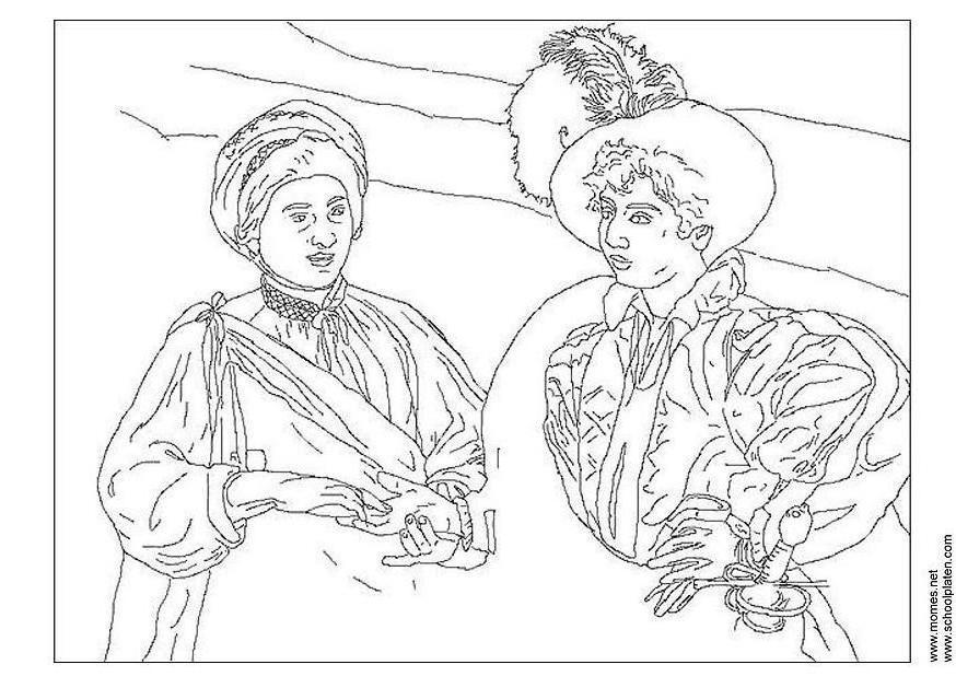 Coloring page caravaggio