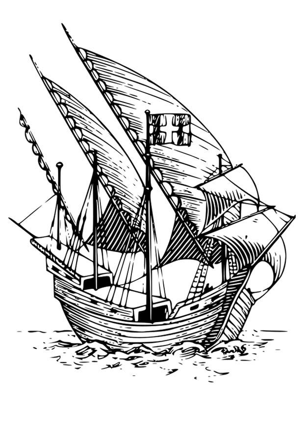 Coloring page caravel