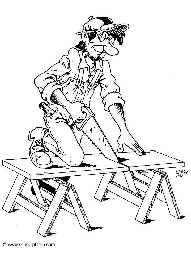 Coloring page carpenter