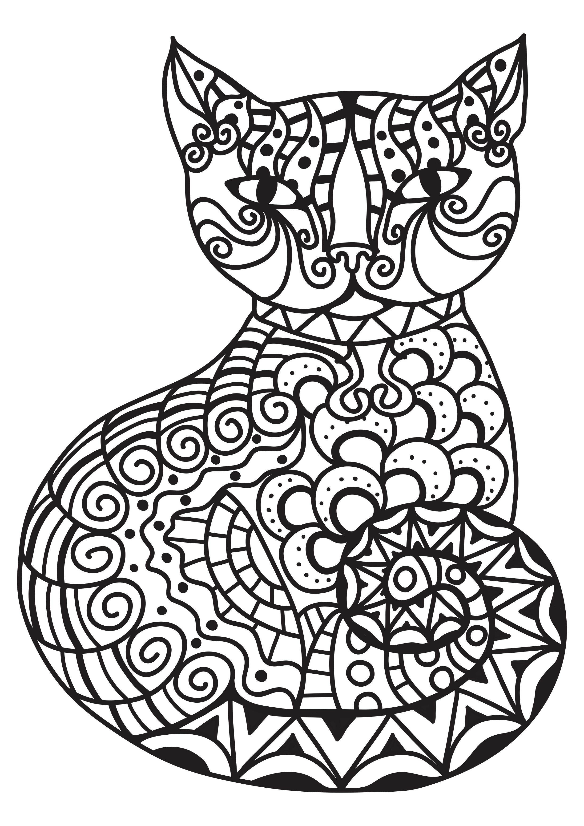 Coloring page cat