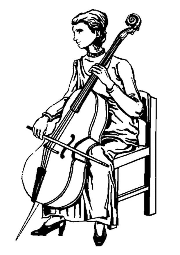 Coloring page cello