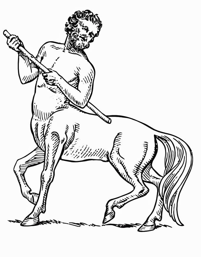 Coloring page centaur