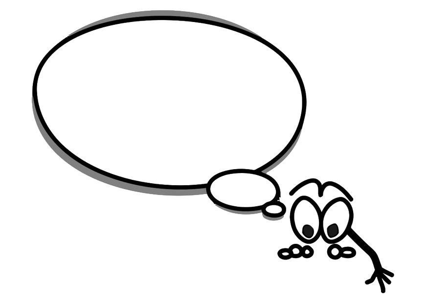 Coloring page character with speech balloon