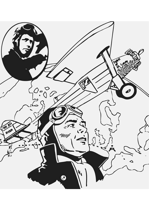 Coloring page charles lindbergh