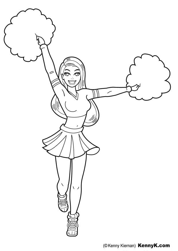 Coloring page cheerleader