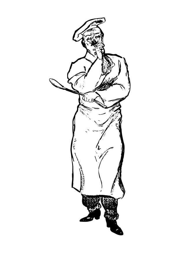 Coloring page chef