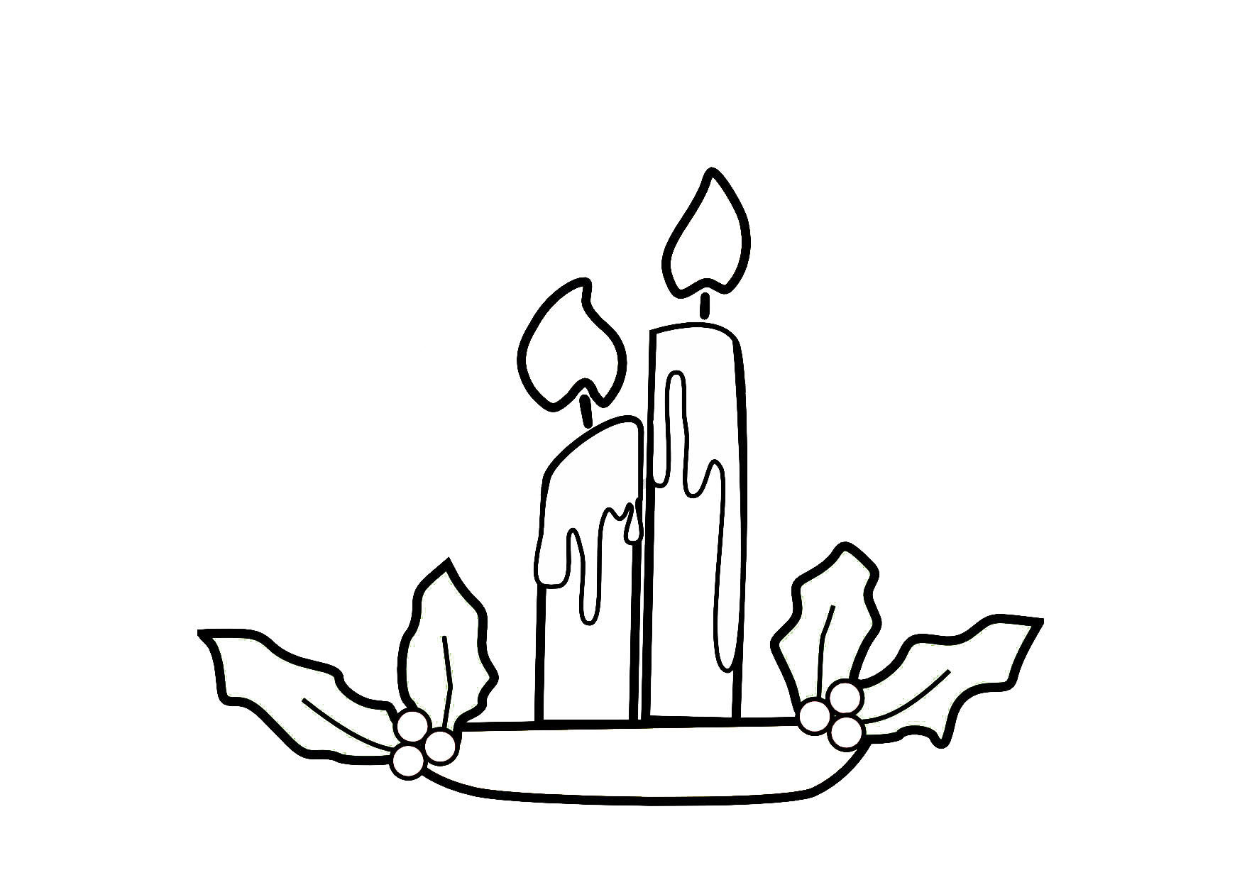 Coloring page christmas candles