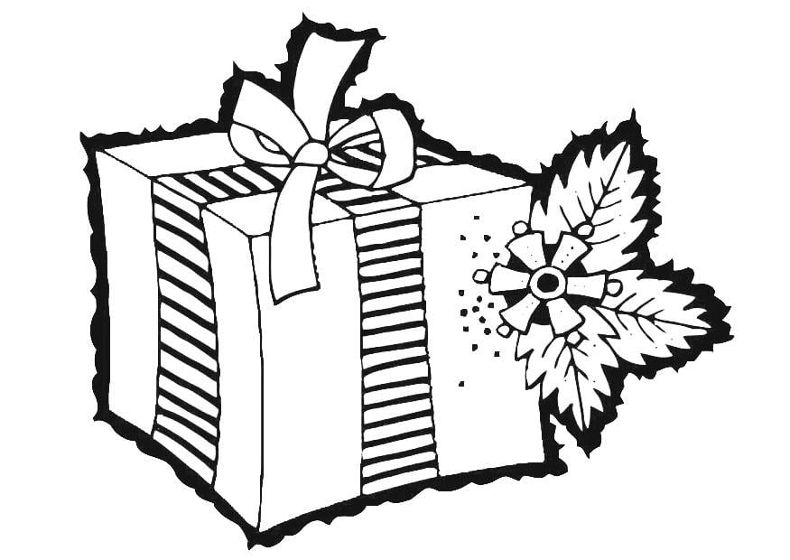 Coloring page christmas gift