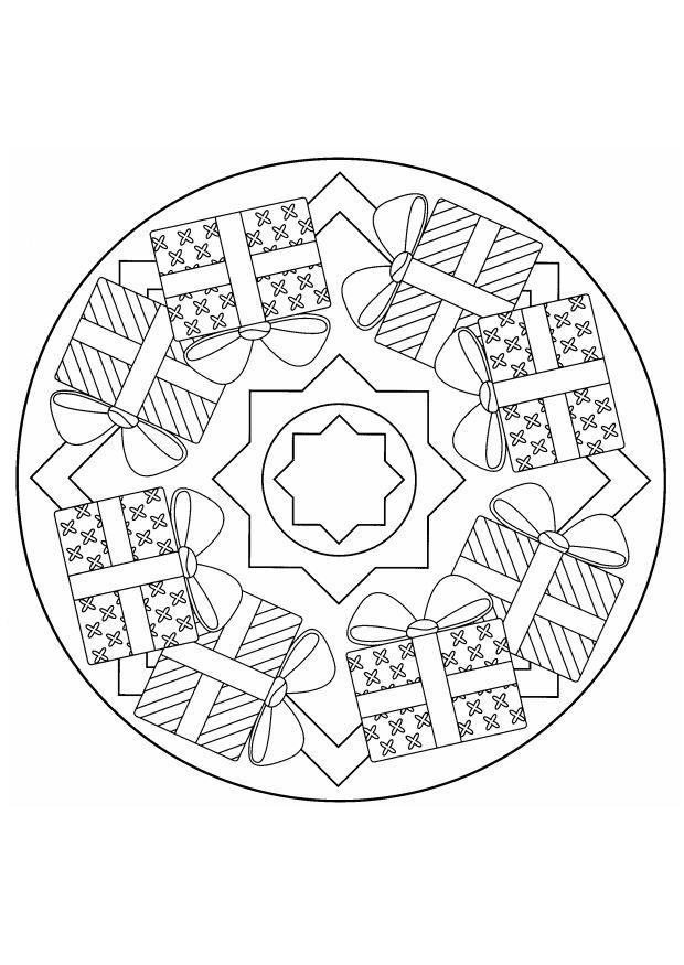 Coloring page christmas mandala