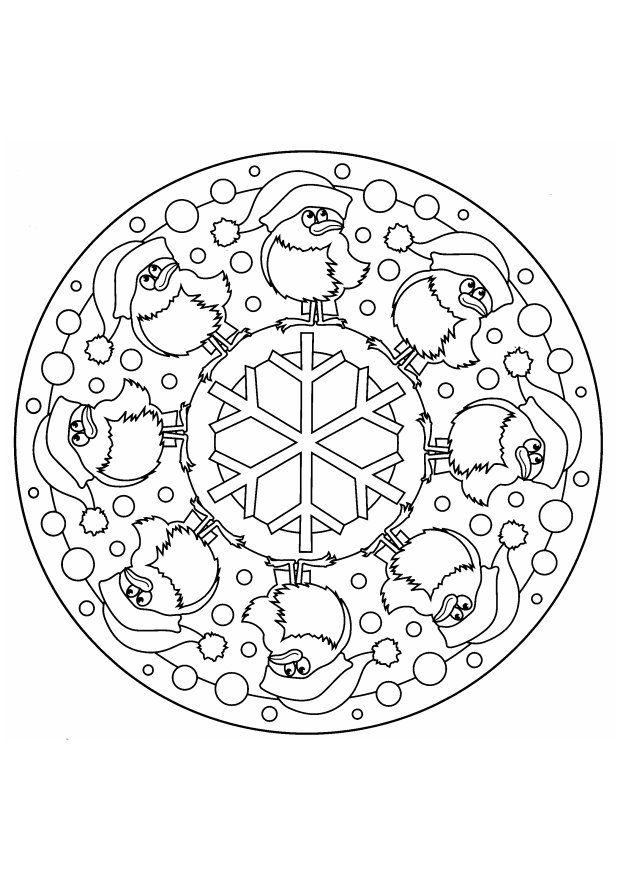 Coloring page christmas mandala