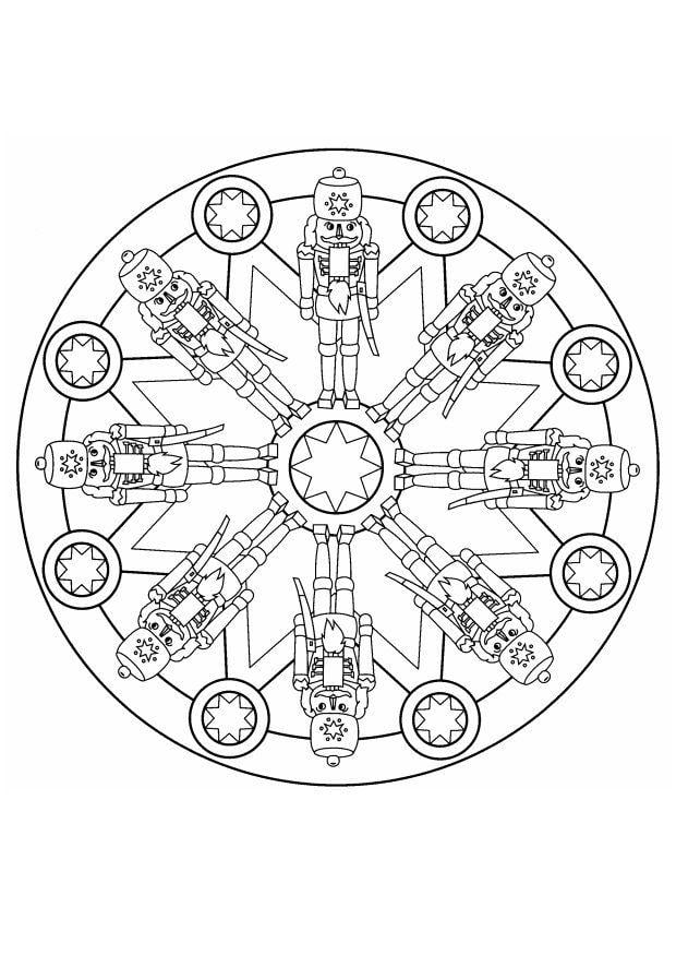 Coloring page christmas mandala