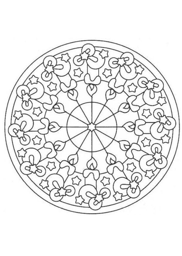 Coloring page christmas mandala