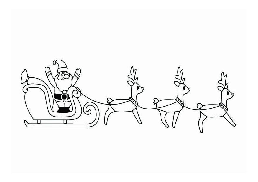 Coloring page christmas sleigh