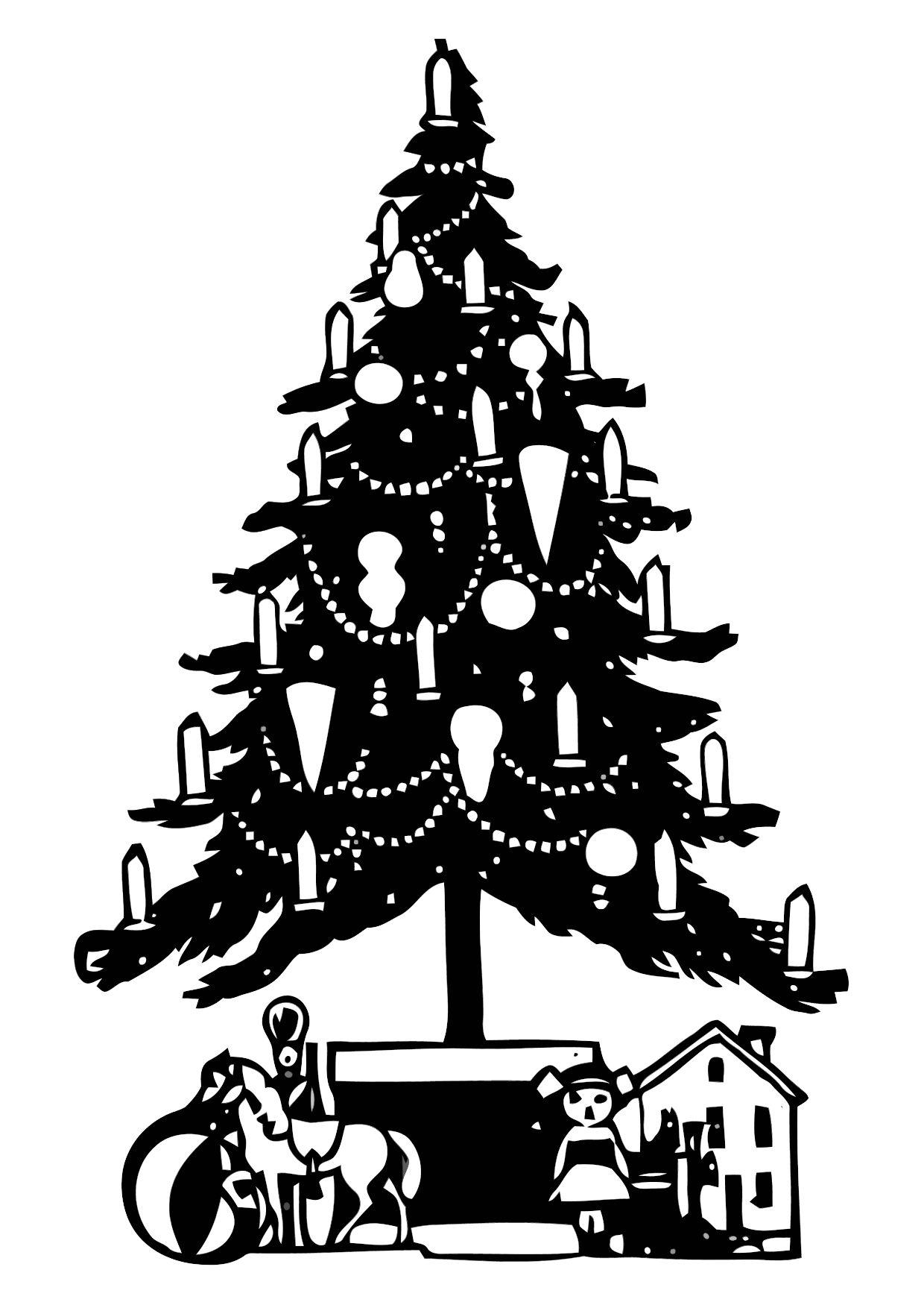 Coloring page christmas tree