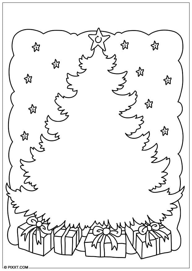 Coloring page christmas tree