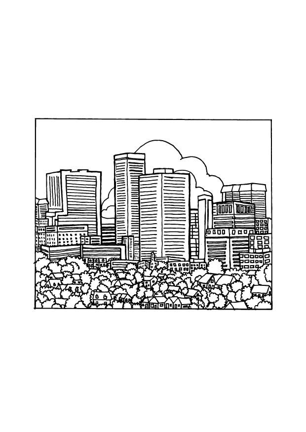 Coloring page city