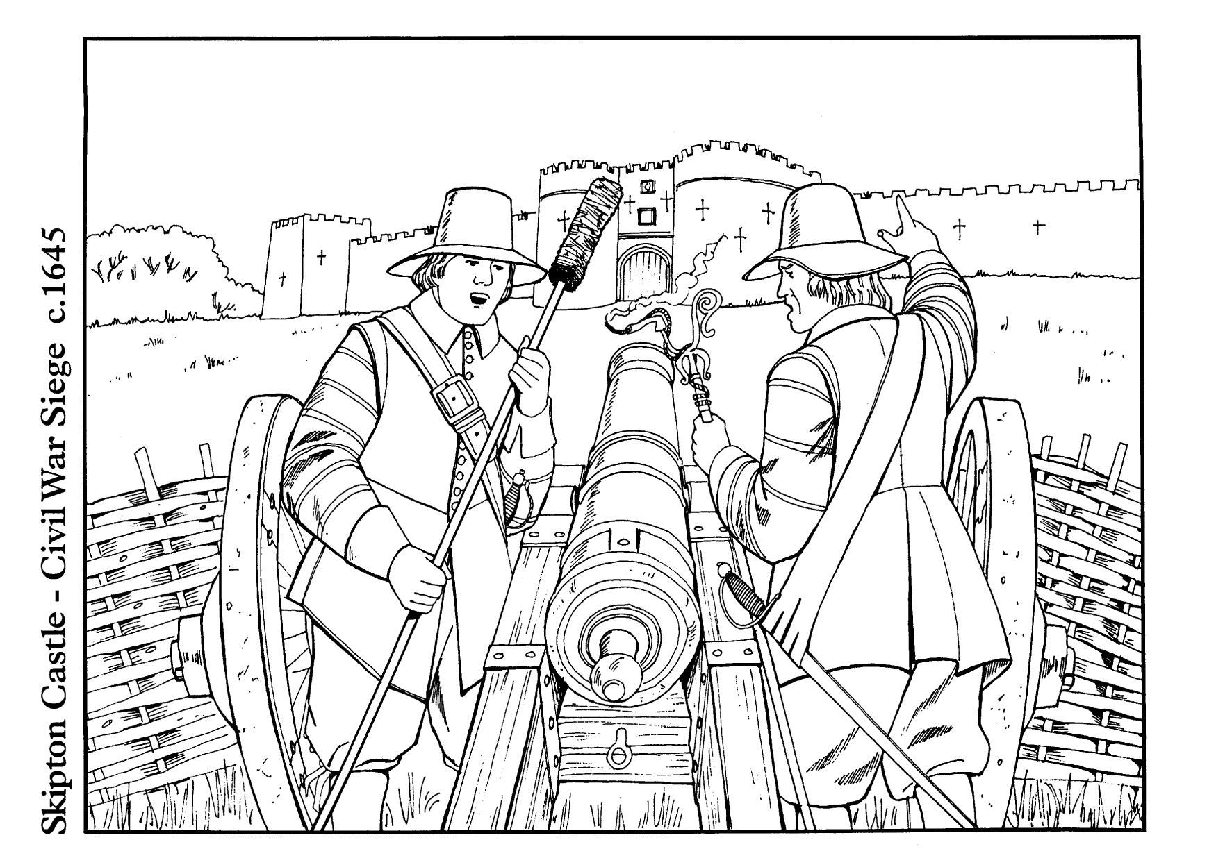 Coloring page civil war siege