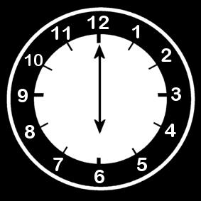 Coloring page clock says six o clock