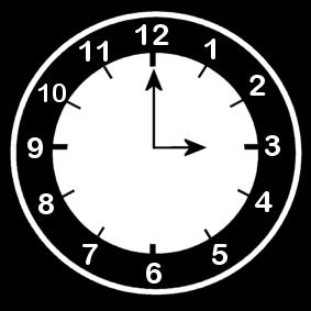 Coloring page clock says three oclock