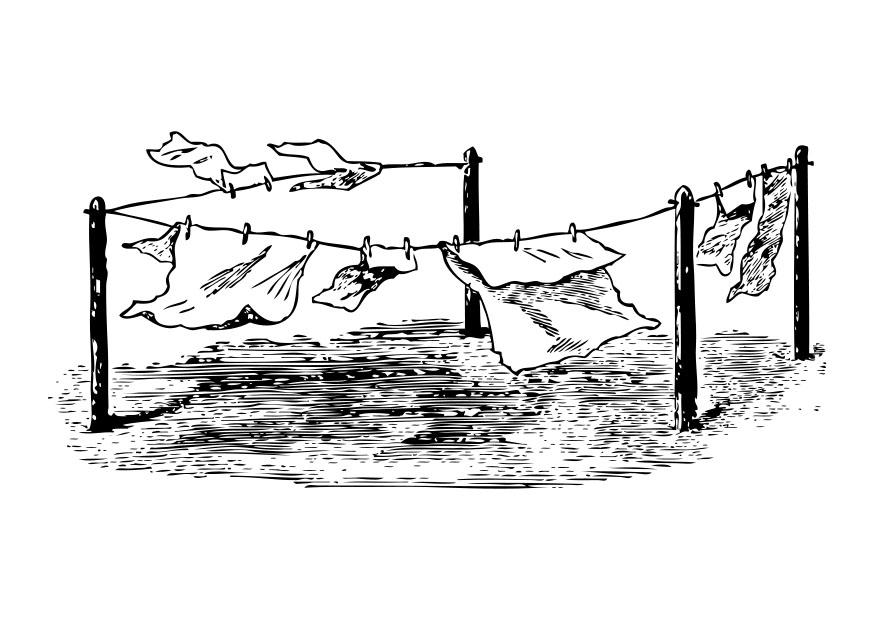 Coloring page clothesline