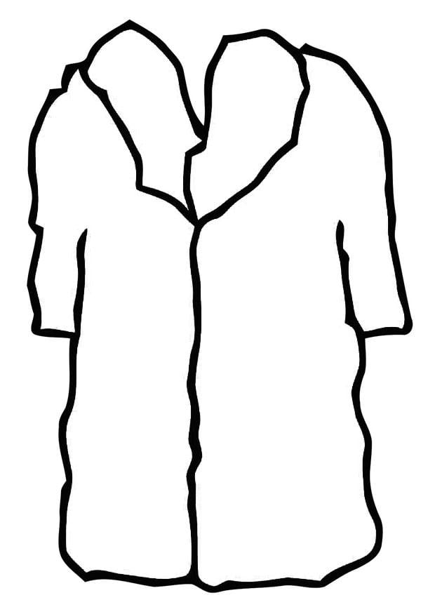 Coloring page coat - fur coat