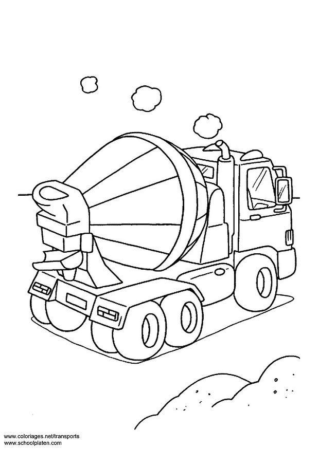 Coloring page concrete mixer