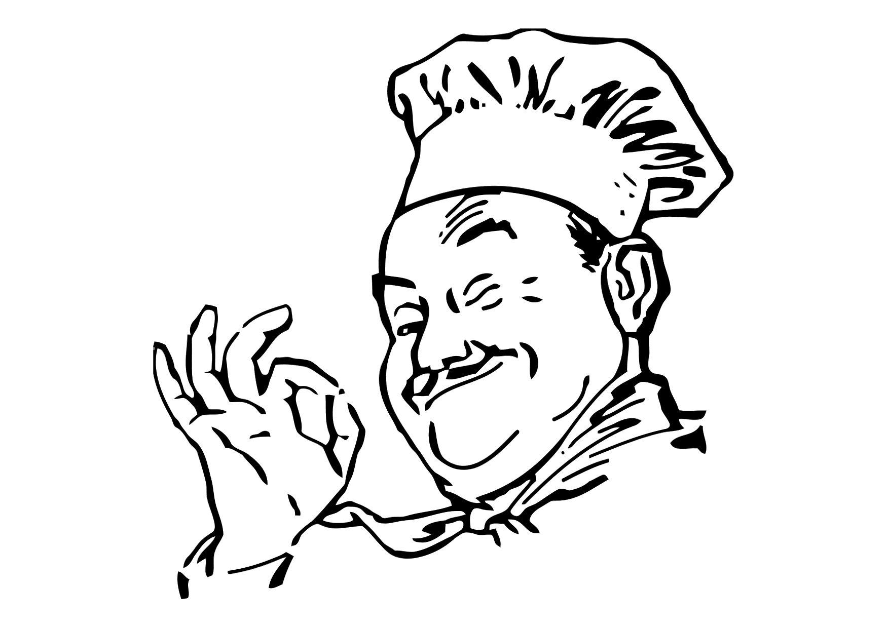 Coloring page cook