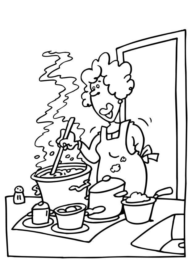 Coloring page cook