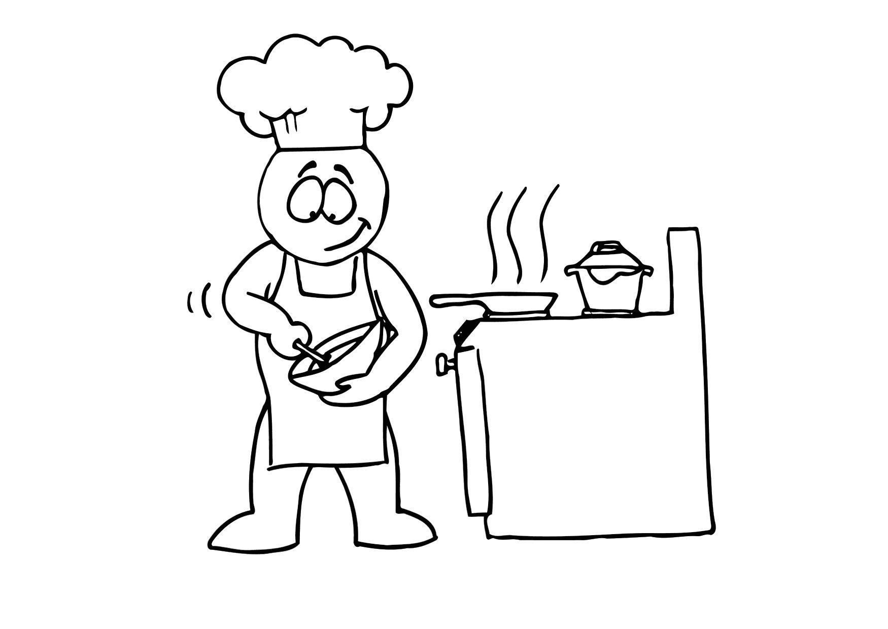 Coloring page cooking