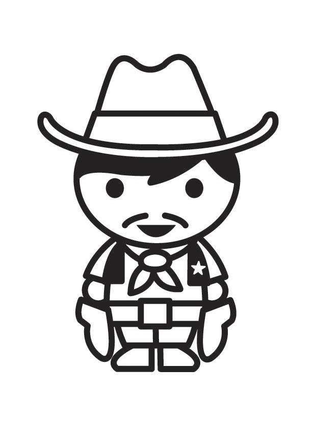 Coloring page cowboy