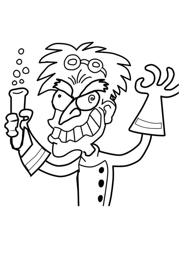 Coloring page crazy professor