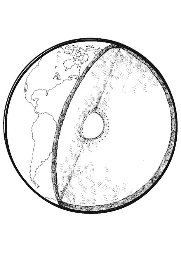 Coloring page cross section of earth