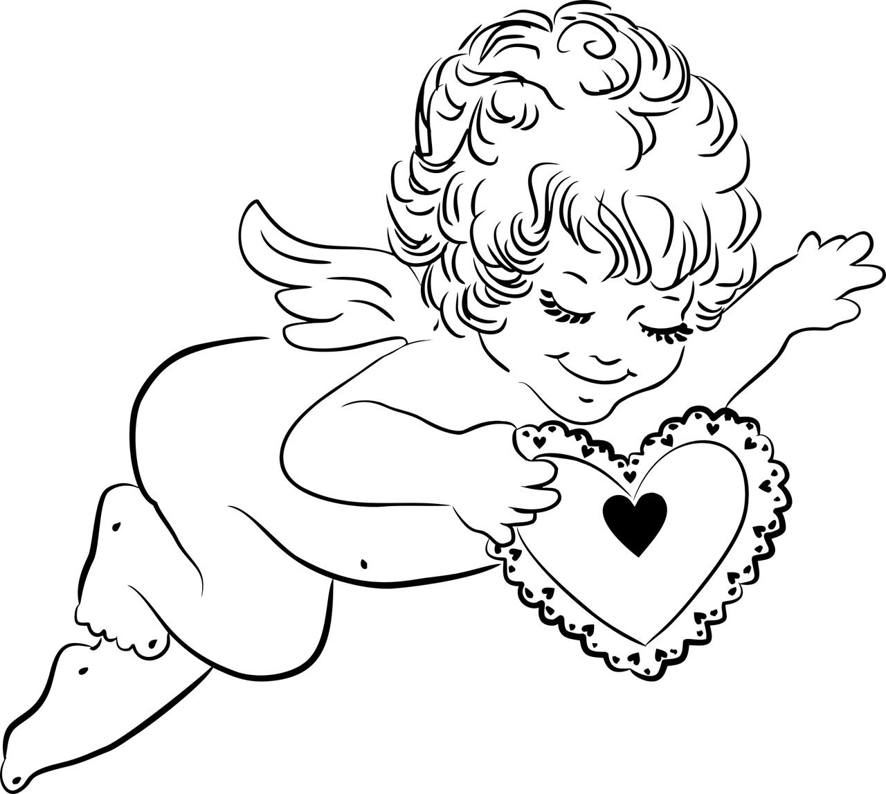 Coloring page cupid