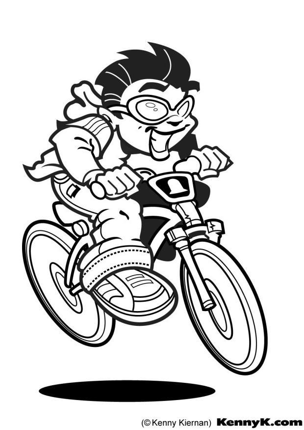 Coloring page cyclist