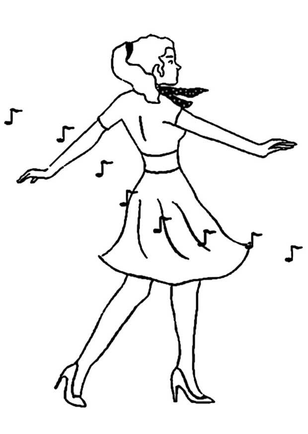 Coloring page dancing girl